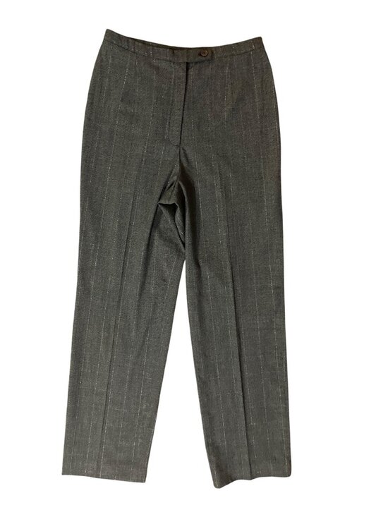 Worthington Pants - Vintage Worthington Womens 10T Tall Gray Plaid Dress Pants Metallic Stretch Used